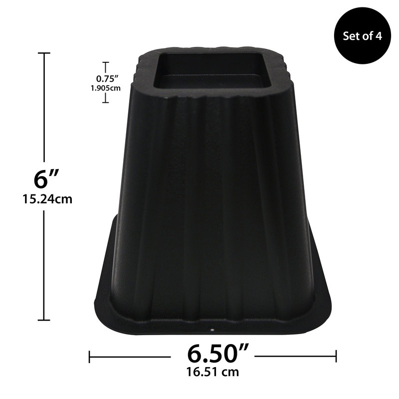 Heavy Duty Bed Risers Create Under Bed Storage 5.25 Inch Square Design New