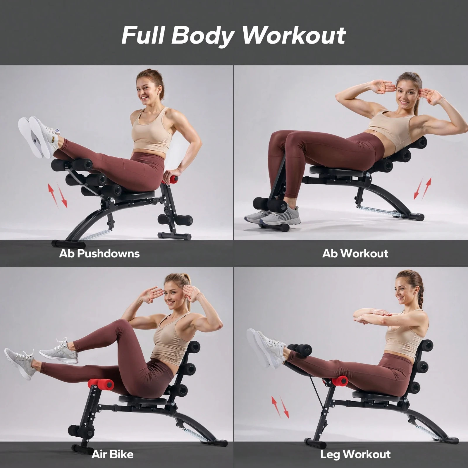 Ab Workout Bench for Home Gym - Multi-Functional Adjustable Ab Trainer