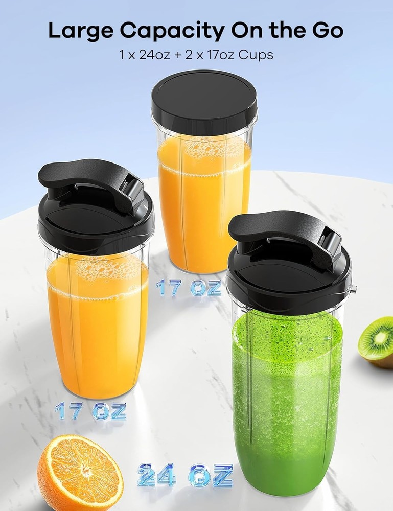 Compact 900W Personal Blender for Smoothies - Includes Nutritious Recipes
