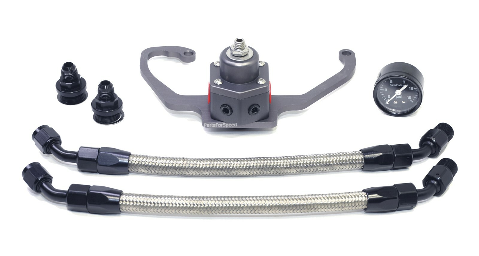 Fuel Pressure Regulator, Gauge, Bracket, Holley Carburetor Fuel lines Kit USA