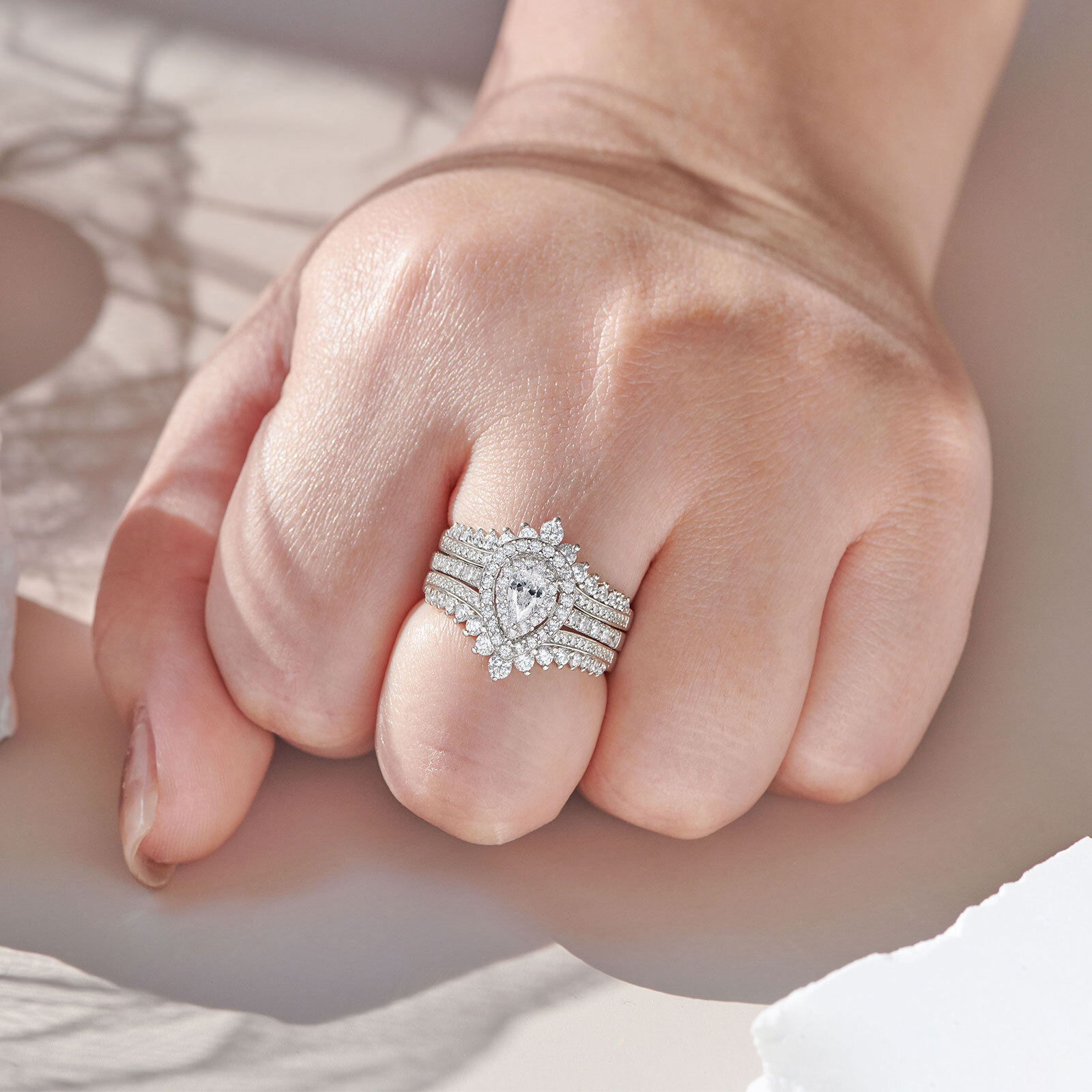 Newshe Sparkling 2CT Wedding Engagement Ring for Women Crown Solid Silver 5A CZ