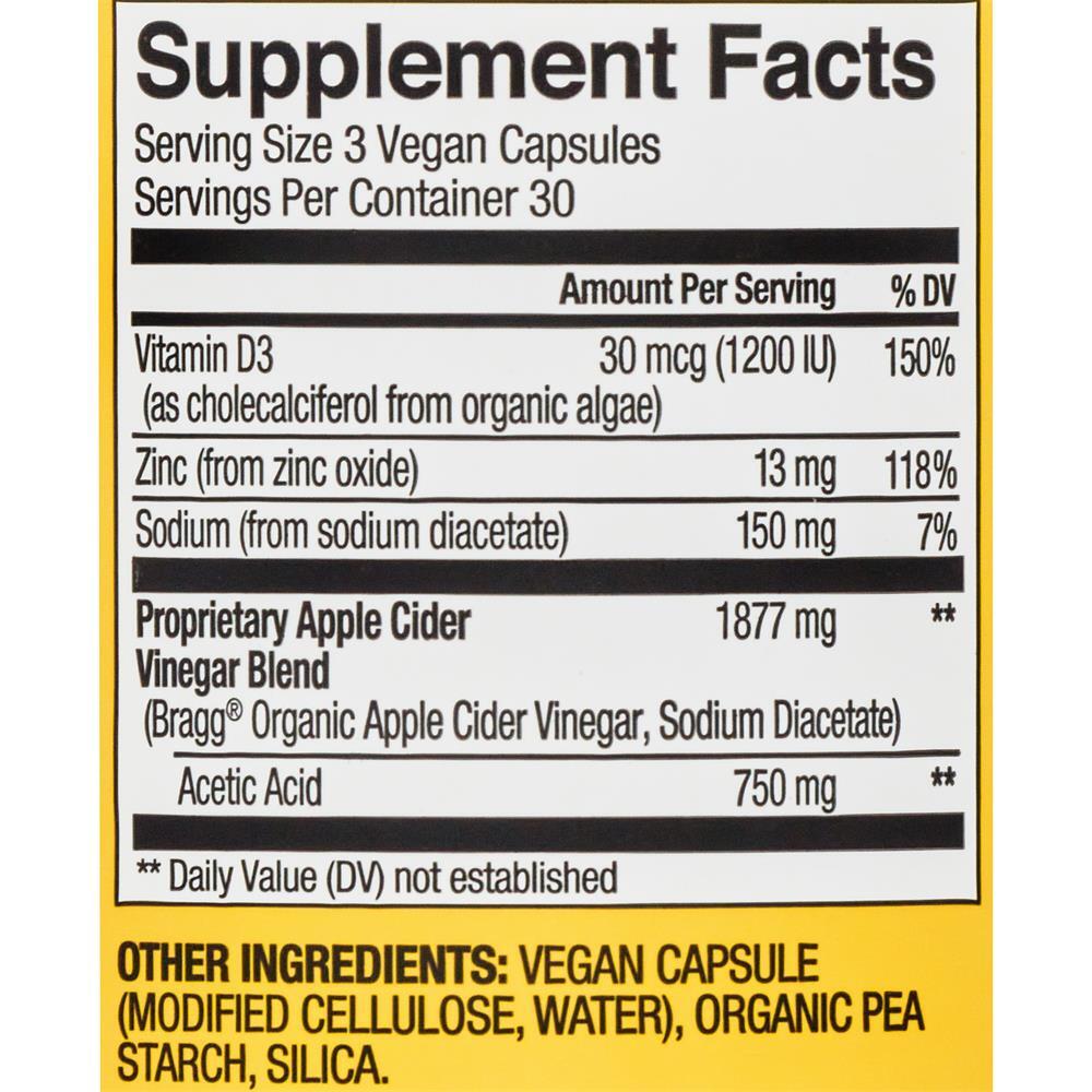 Bragg Apple Cider Vinegar Immune & Weight Management Support 90 Capsules