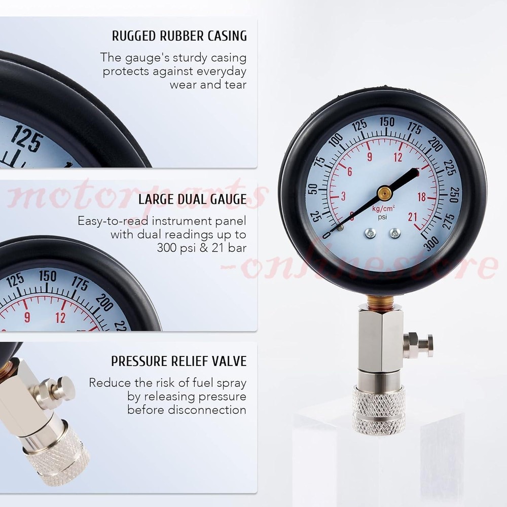 Engine Cylinder Compression Gauge Tester Kit Gas Engine Diagnostic Testing Tool