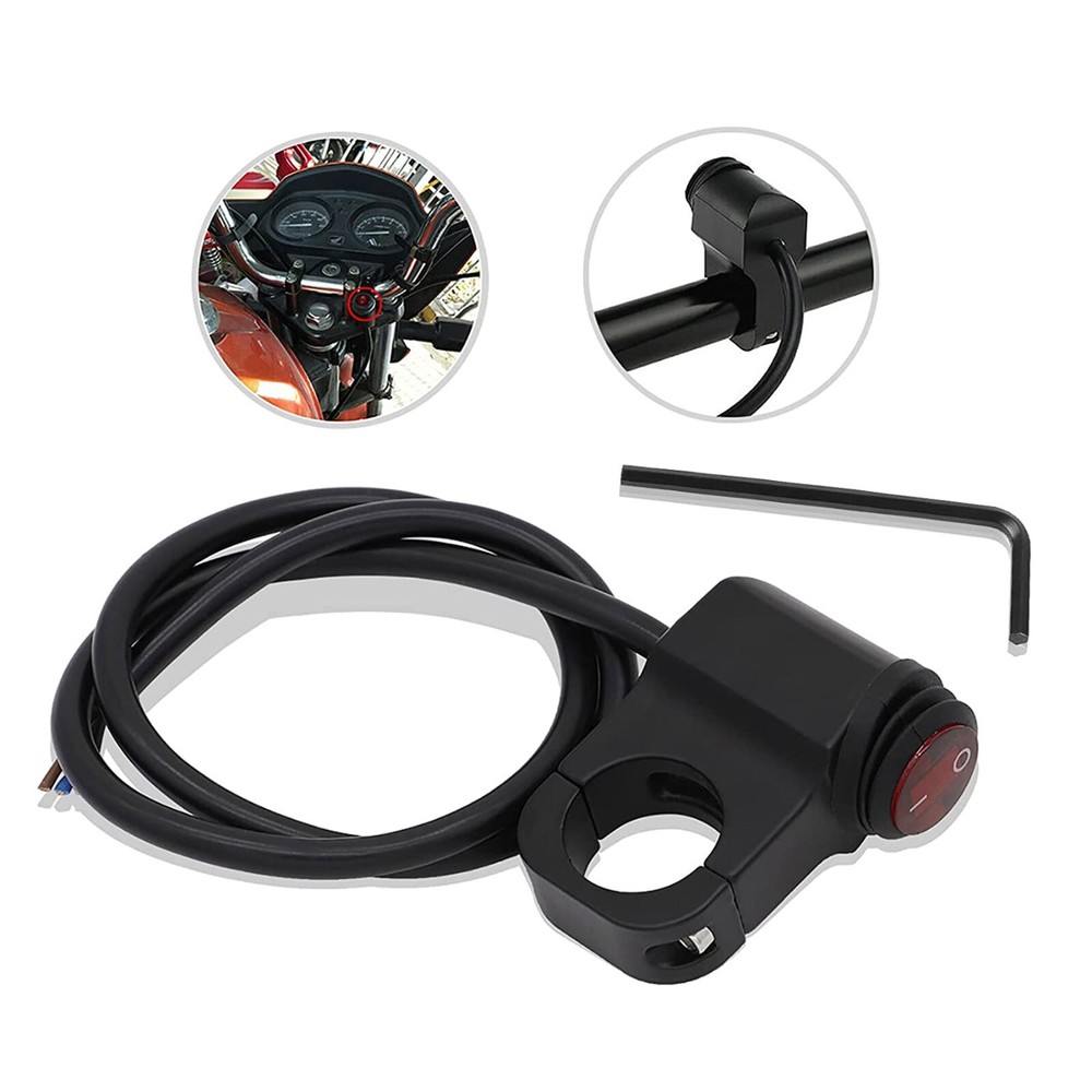 LED Motorcycle Switch ON OFF Handlebar Mount Push Button 12V Headlight Fog Light