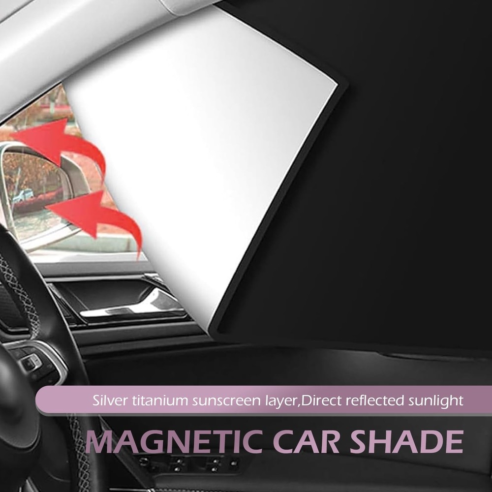 DACIRTY 4 PCS Side Window Windshield Sunshield, Full Shade Front Rear Black