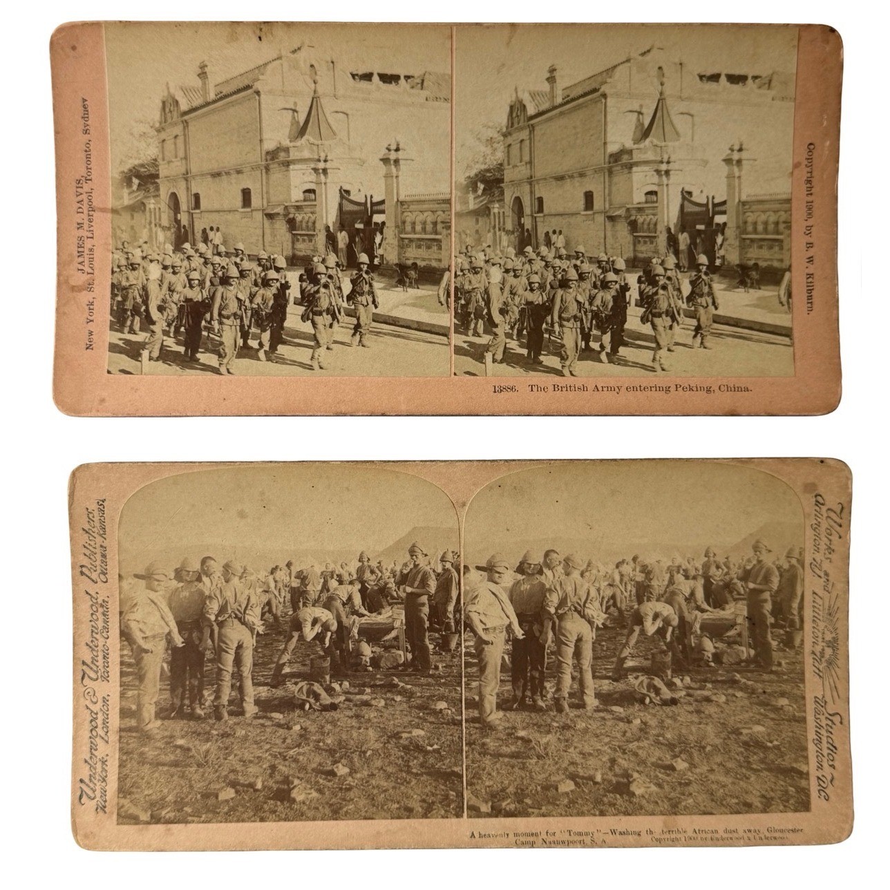 Lot of 14 Antique Stereoview Boer War Boxer Rebellion China Underwood Kilburn