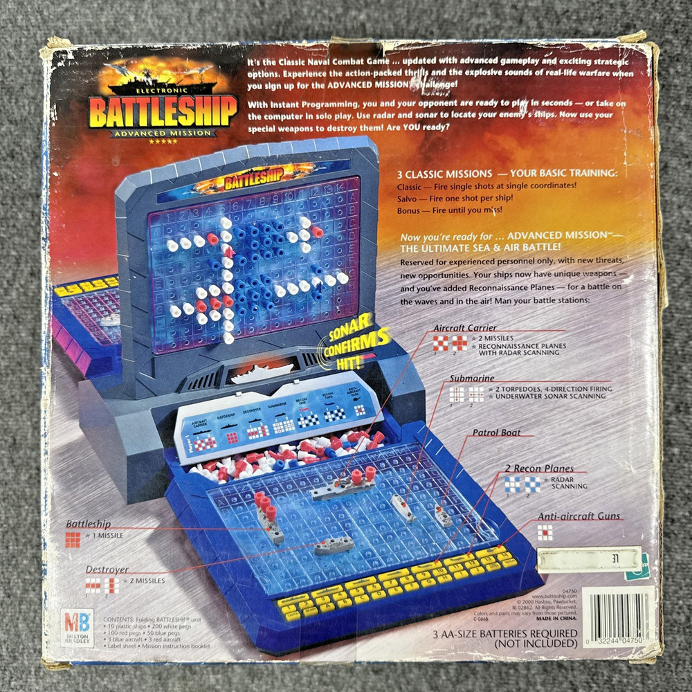 💥Advanced Mission Electronic Battleship Game 100% Complete Tested 4 Games In 1