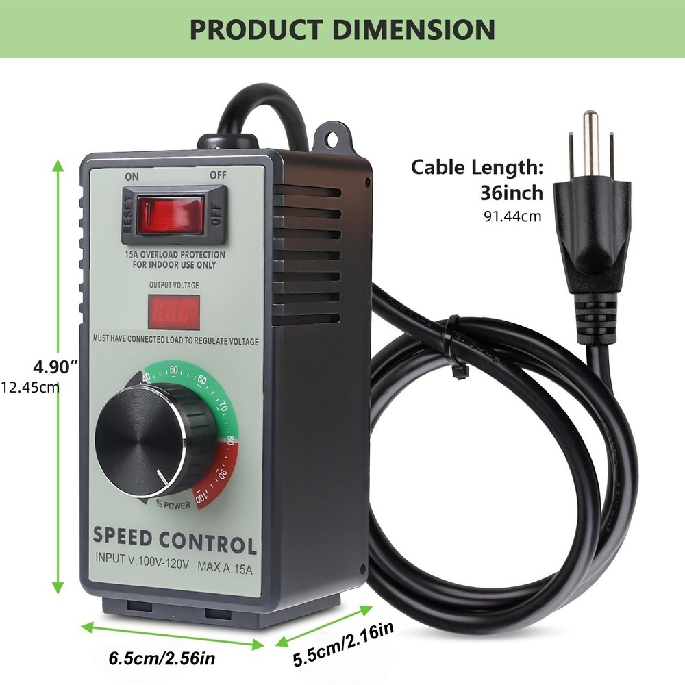 AC Motor Speed Controller 120V with Precise Voltage Control for Small Motors