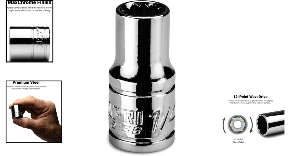 1/4-Inch 12-Point Socket | Chrome Vanadium, MaxChrome Finish