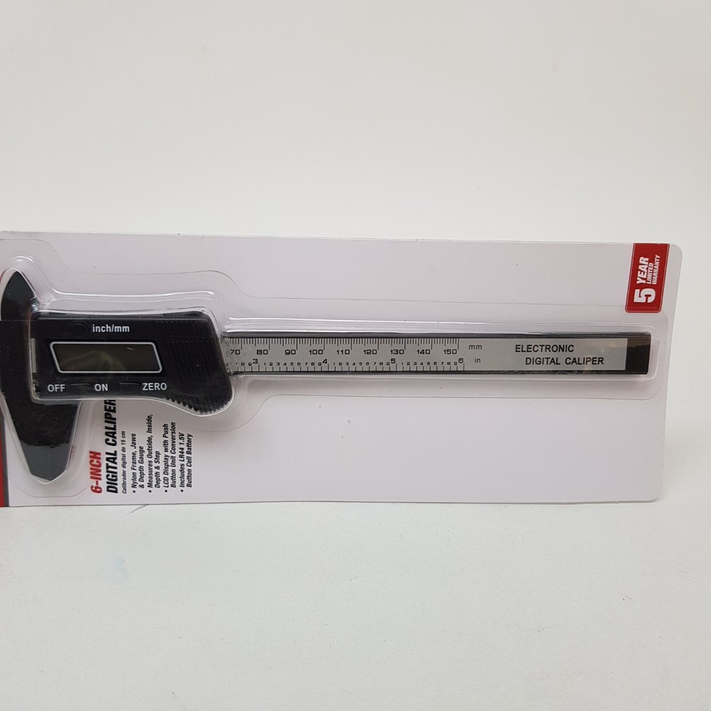 Hyper Tough 6" DIGITAL CALIPER LCD Display MEASURES OUTSIDE INSIDE DEPTH STEP