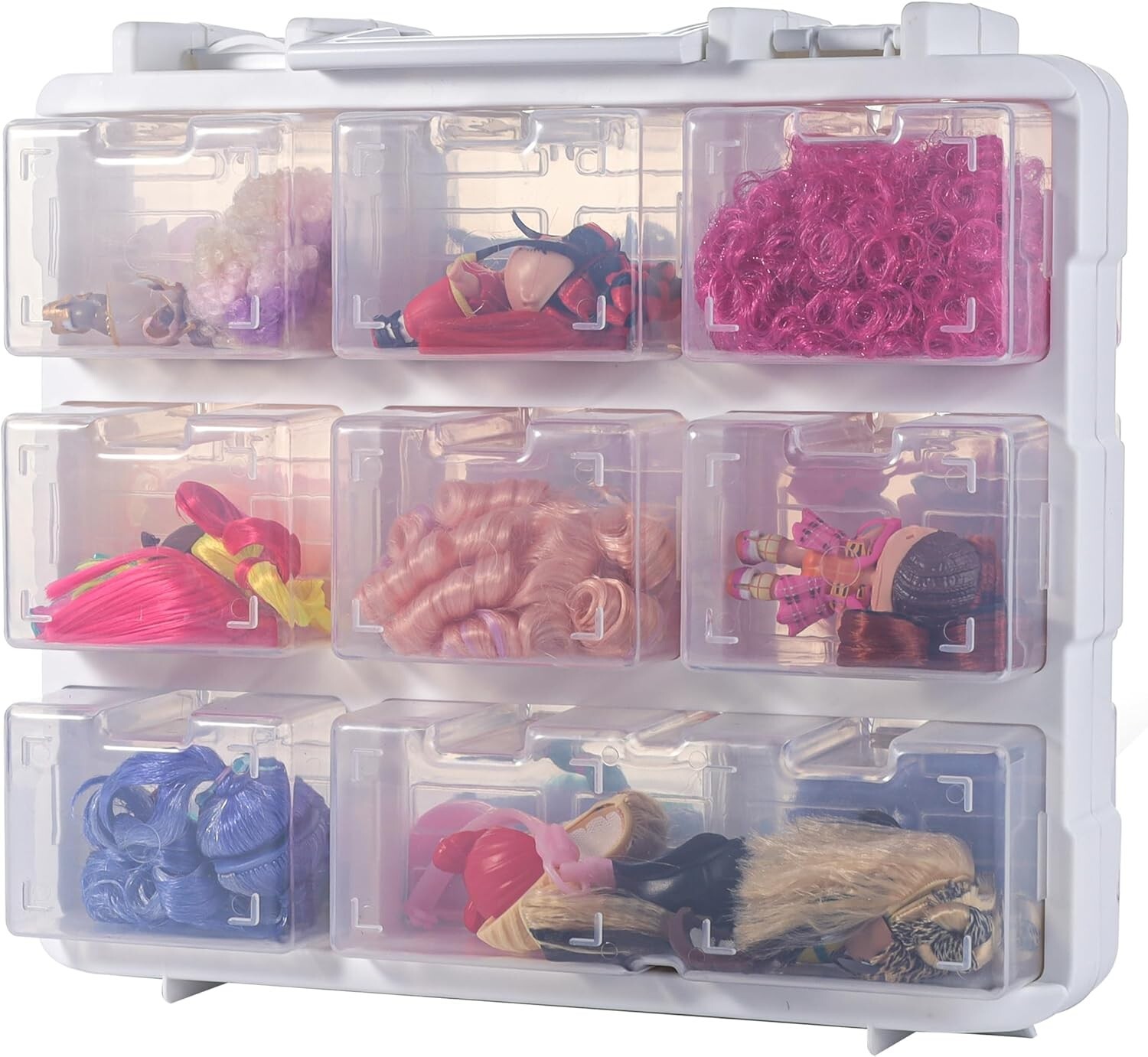 Double Sided Thread Box Storage 16 Grids Sewing Organizer Clear Plastic Threa...