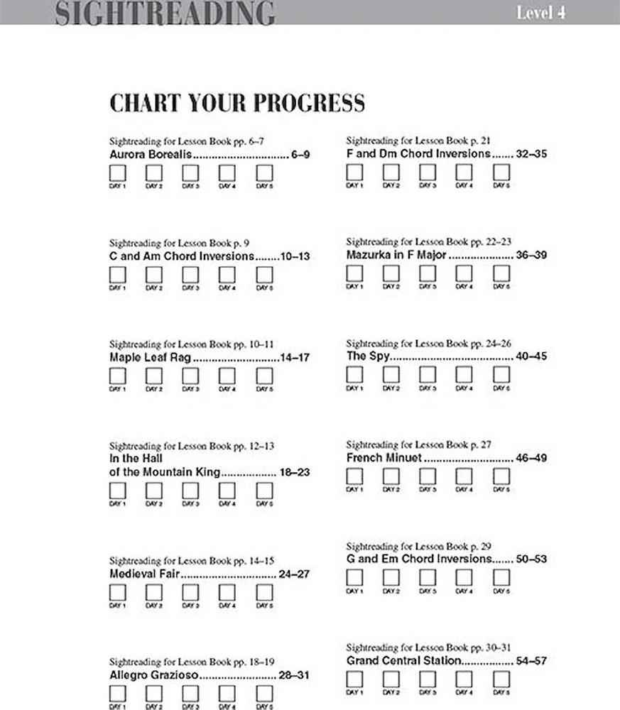Level 4 - Sightreading Book - Level 4