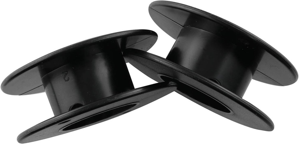 JCBIZ 12Pcs 55Mm Plastic Spool Black Bobbin Empty Spools for Ribbon Beading Stri
