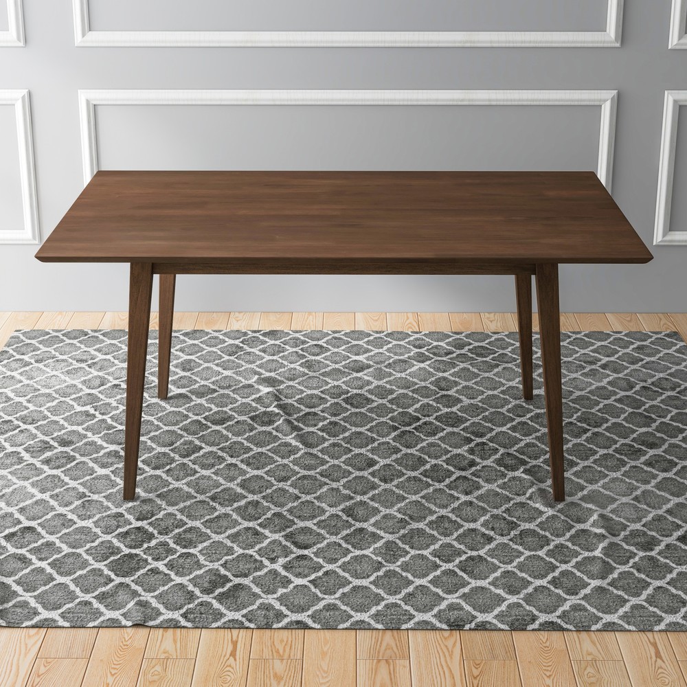 Medieval modern style solid wood rectangular dining table - brown