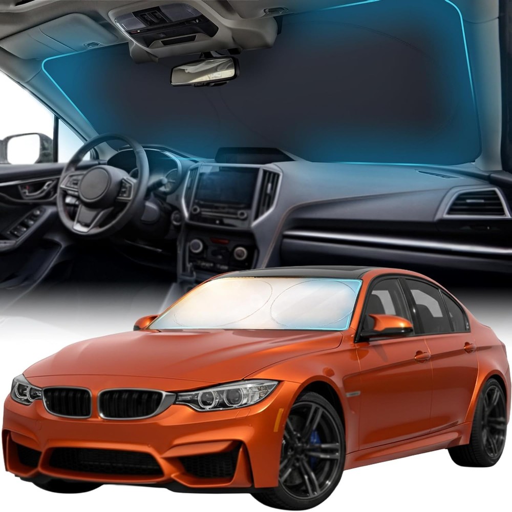 Multi-Size Car Sun Shade - Reflective Windshield Protector for All Vehicle Types