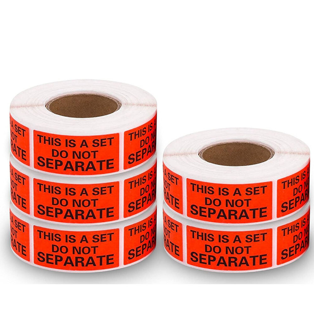 Packaging Label 1"x2" Red Warning Stickers "This Is a Set Do Not Separate Labels