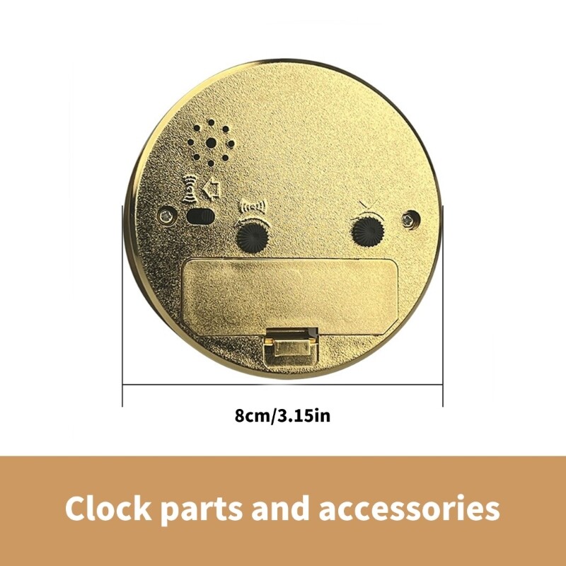 Elegant Gold Trim Clock Insert 3Inch Arabic Numerals Snooze Clock Replacement