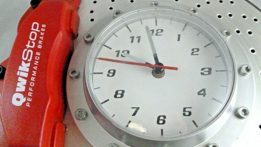 QwikStop Performance Disc Brake Caliper Wall Hanging Clock Rotor Qwik Stop