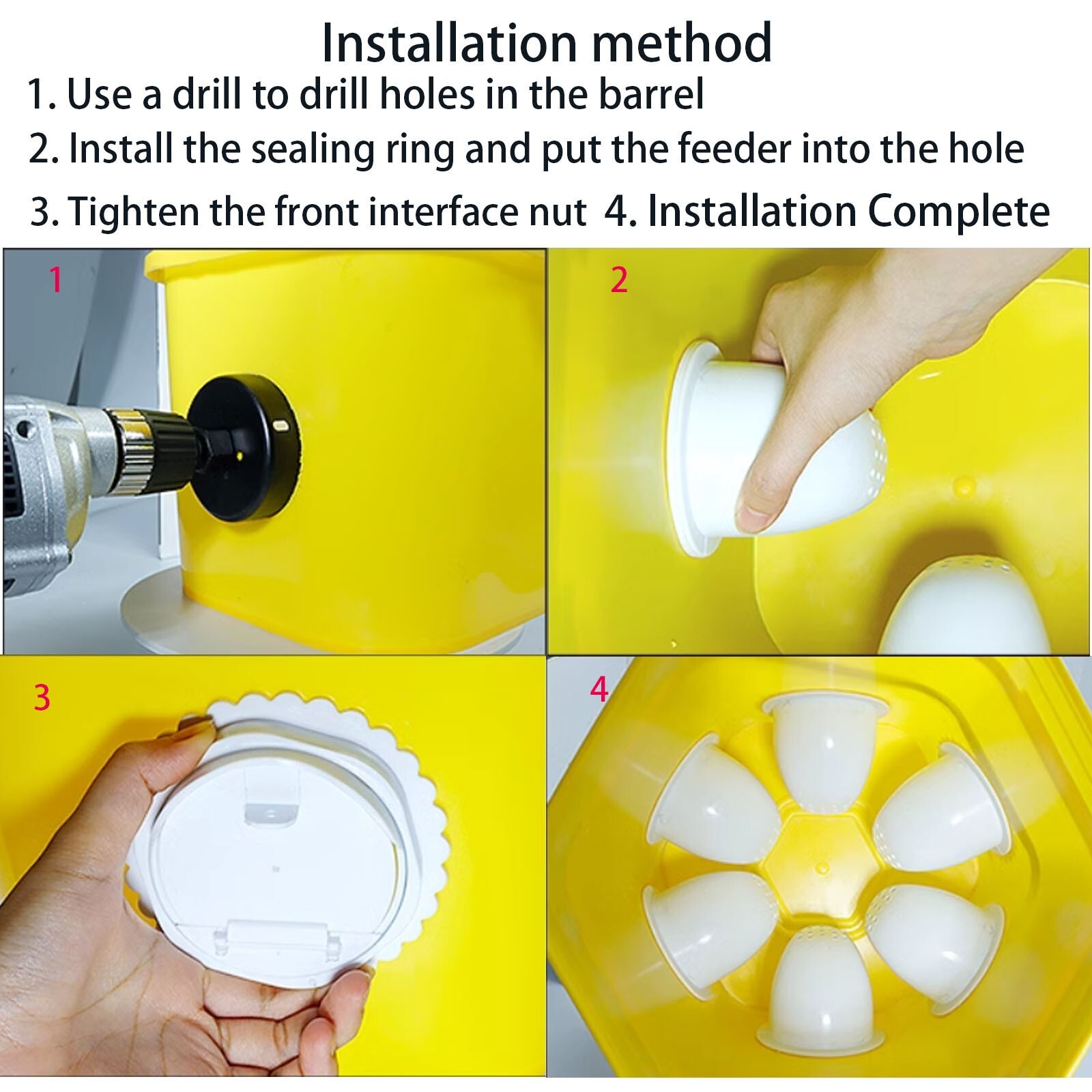 4pcs Chicken feeder Automatic Feeders No Waste port for feeding