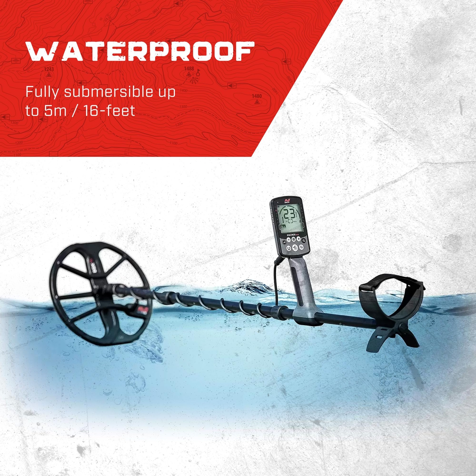 Minelab Equinox 900 Metal Detector with 11" and 6" coils 3720-0006 Waterproof