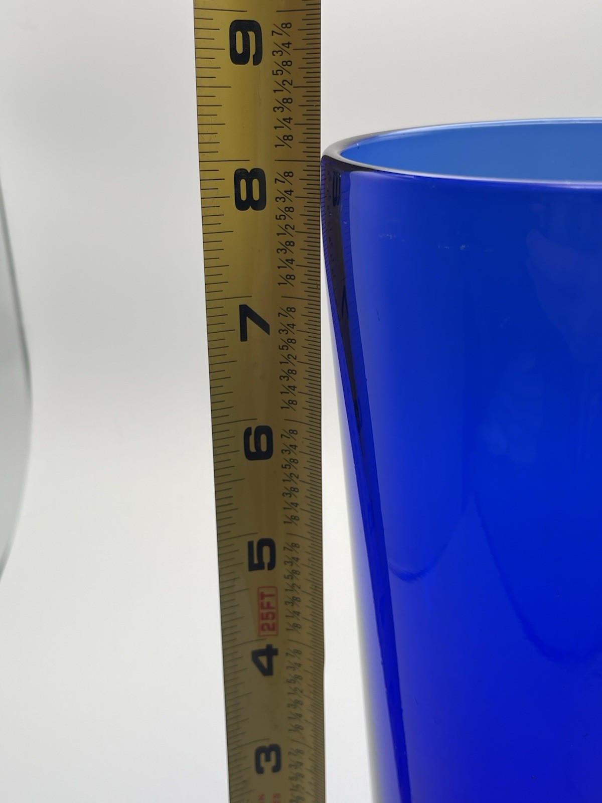 Vintage Cobalt Blue Thick Glass Cocktail Shaker 11" Tall Art Deco MCM FABULOUS!