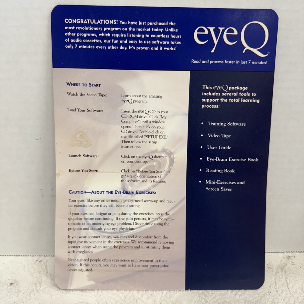 EYEQ Infinite Mind Brain Enhancement Technology Program Kit -Read Faster