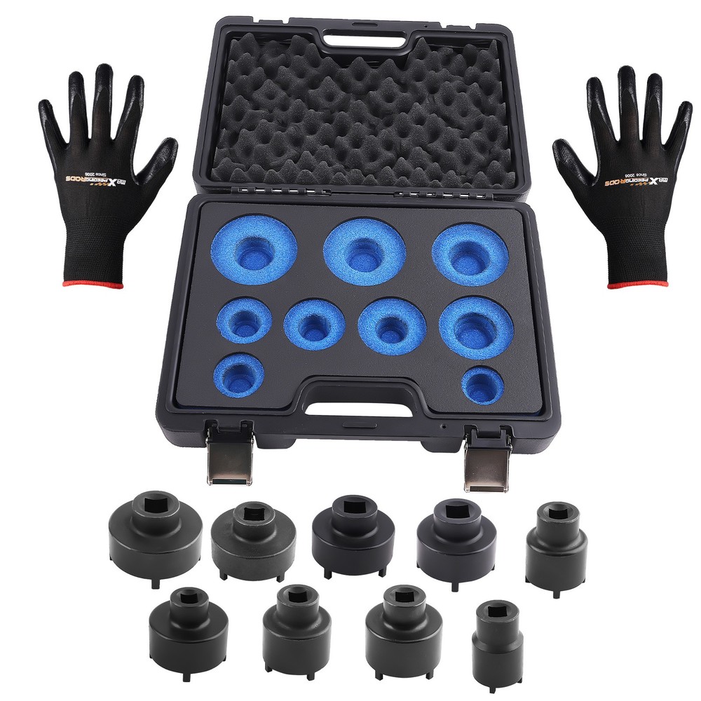 Socket Set Grooved Lock Nuts Tool External Teeth 1/2"DR & 3/4"DR KM4-KM12 New