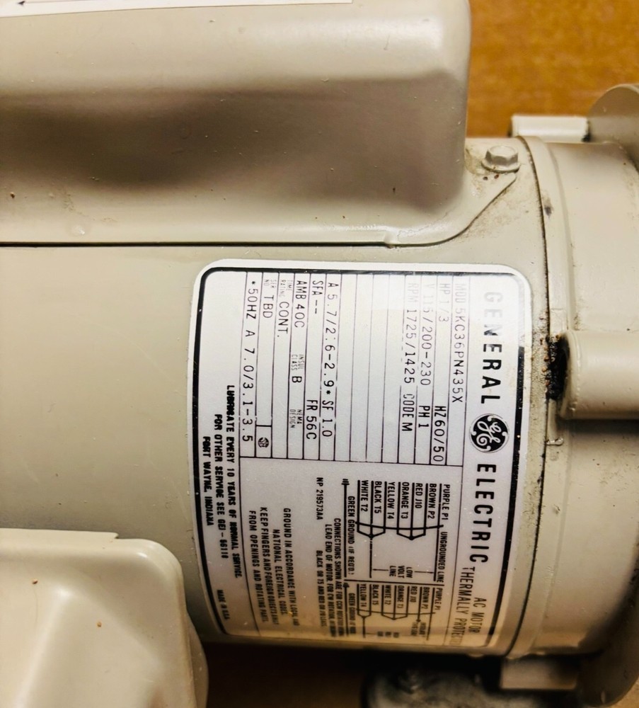 General Electric Vacuum Pump Model 5KC37PG435X