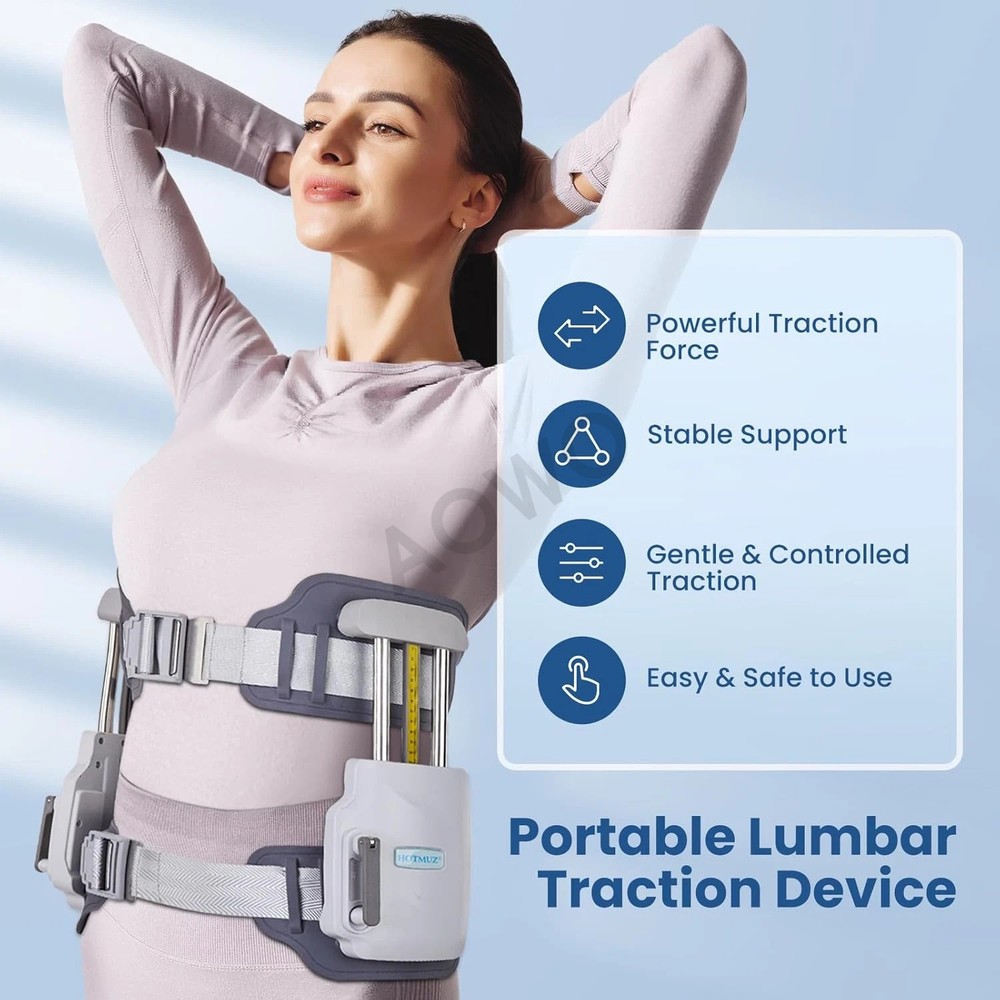 Adjustable Lumbar Traction Belt Spinal Decompression Device Back Brace Sciatica