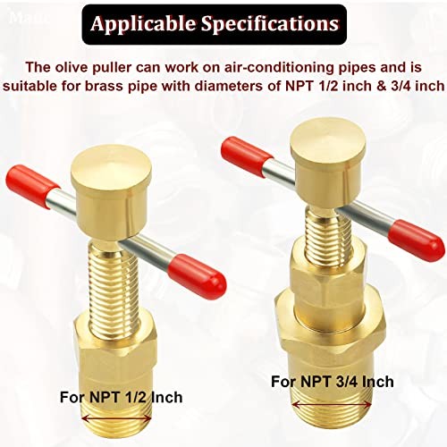 Olive Puller Brass Pipe Olive Tool Fitting Thread Remover 1/2'' & 3/4''