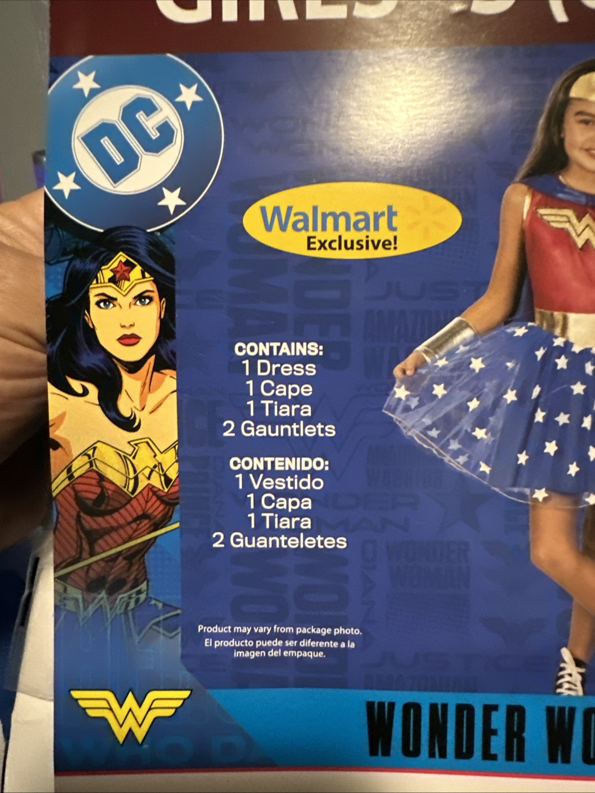 DC Wonder Woman Girls Halloween Costume, Small 6, New