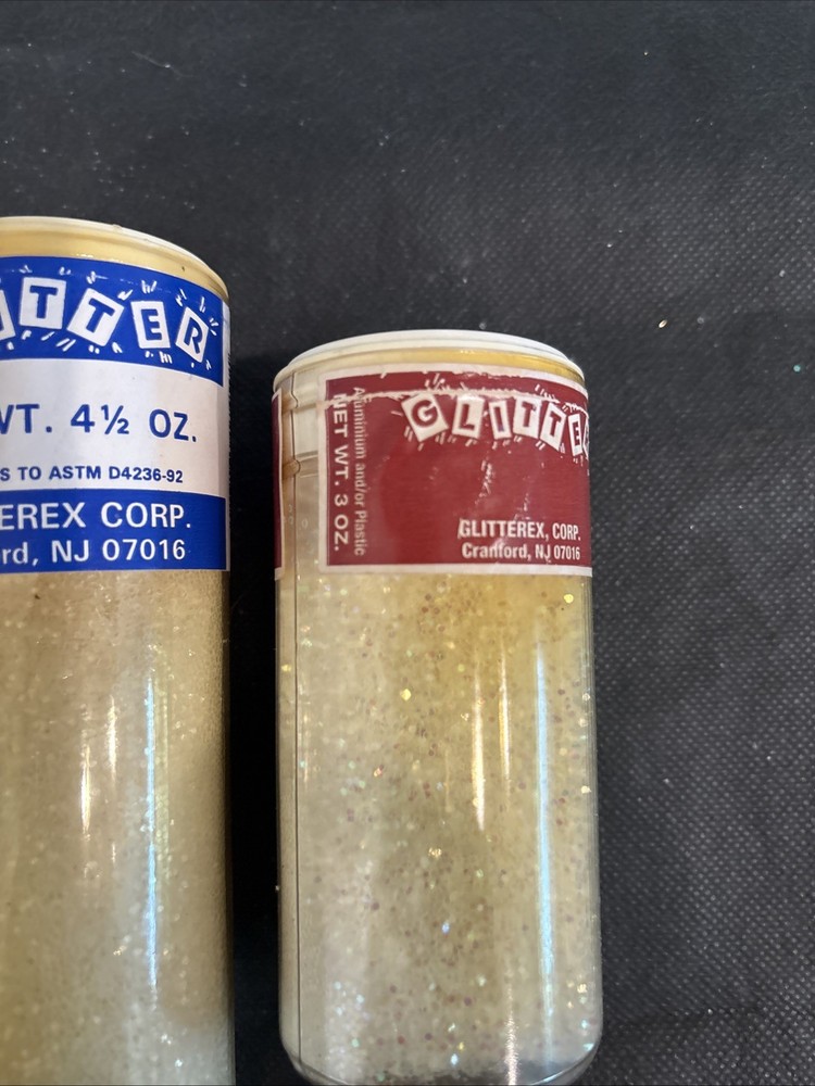 Vtg Glitterex Crystal Glitter, 2 Opened Packs