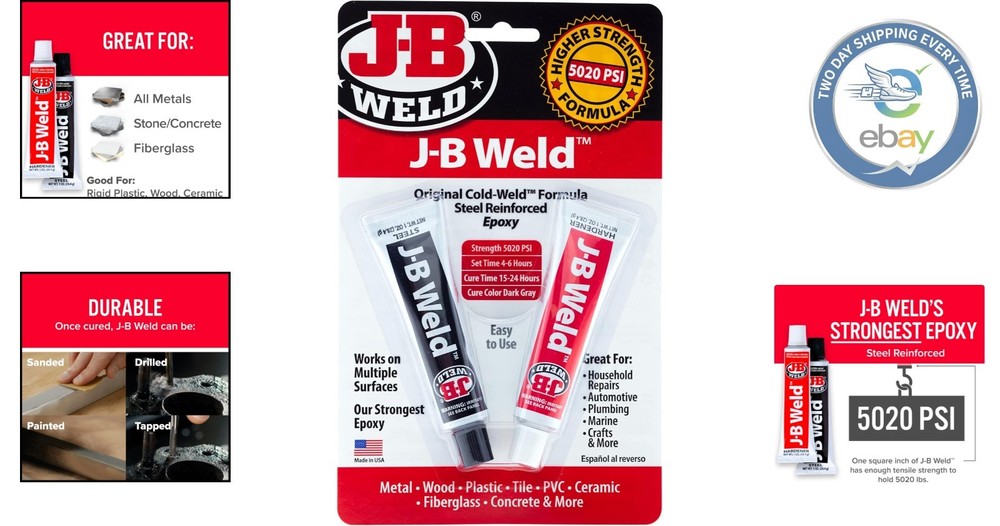 High-Strength 2 oz. Cold-Weld Epoxy - Waterproof & Versatile for DIY Projects