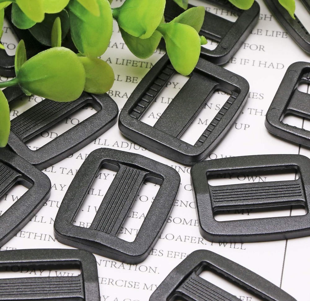 3/4 Inch/ 20mm Inner Length Plastic Tri-glide Slides Button Bulk Adjustable W...