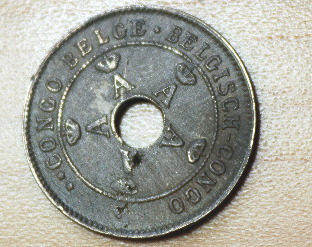 1925 Belgian Congo 10 Centimes Overdate Planchet Error