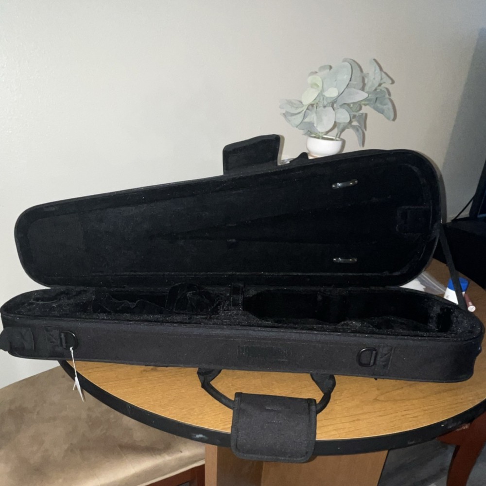 MAX Violin Hard Case Black Fabric Carry Strap Handle