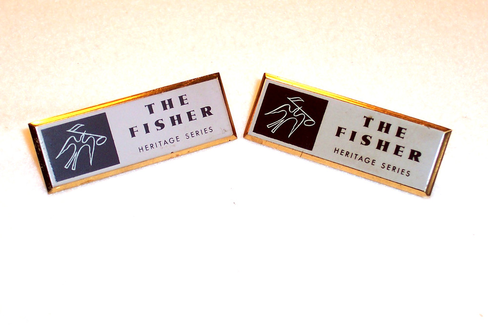 Matched Pair FISHER SPEAKER LOGO BADGES