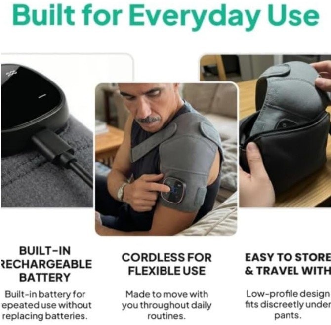 Triple Method Shoulder Massager Adjustable Rotator Cuff Joint Pain ET