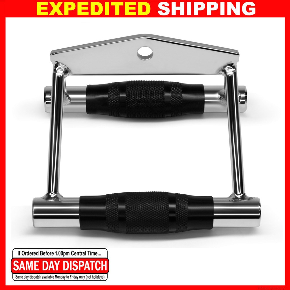 Home Gym Cable Attachment Exercise Machine Tricep Row V Pull Bar D Handle Rubber