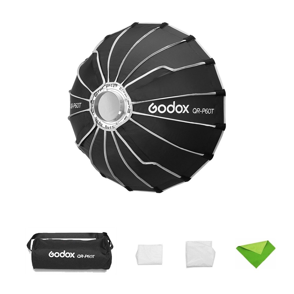 Godox QR-P60T 60cm/23.6inch Parabolic Softbox Quick Release Light Diffuser+ Grid