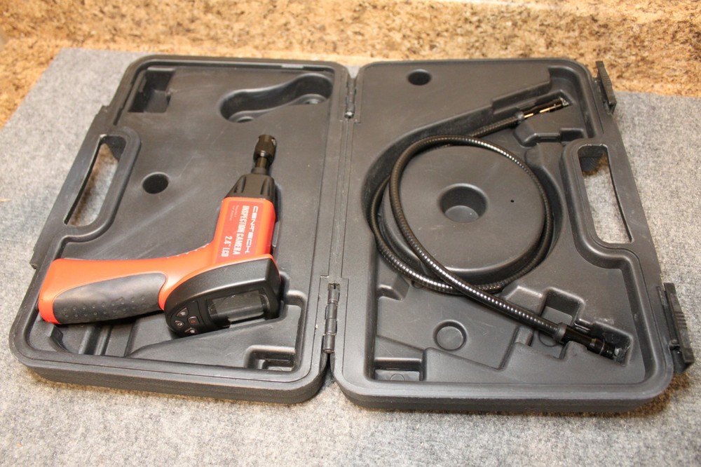 Cen-Tech LCD Inspection Camera & Case Model 67979 W/Batteries & Hard Case Tested