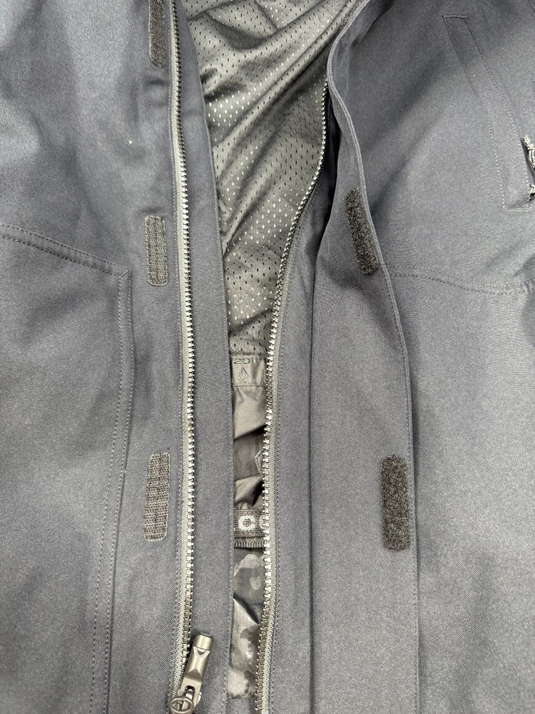 Volcom Men’s Snow Jacket Zip Tech Performance Waterproof Black Ski Coat
