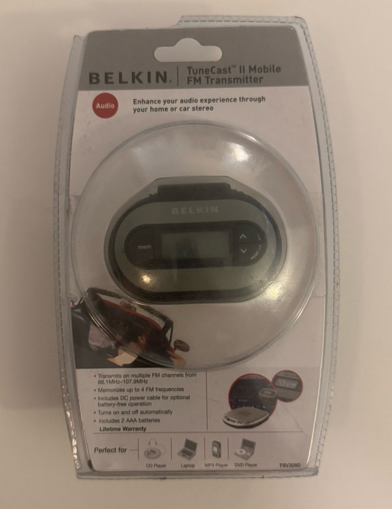 Belkin Tunecast ll Mobile FM Transmitter Play your Music to FM Radio NEW SEALED