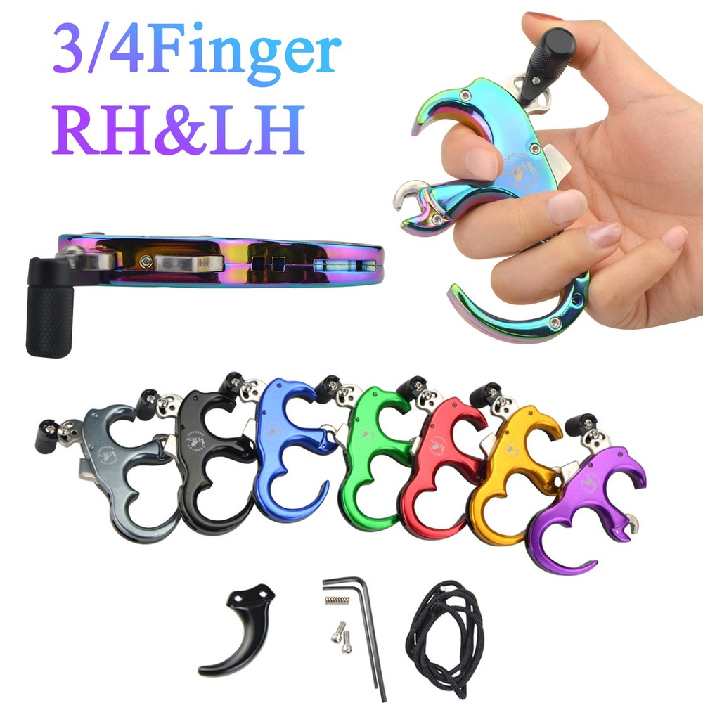 TP420 Archery Release Aid 3/4Fingers Switching Thumb Trigger Compound Bow Target