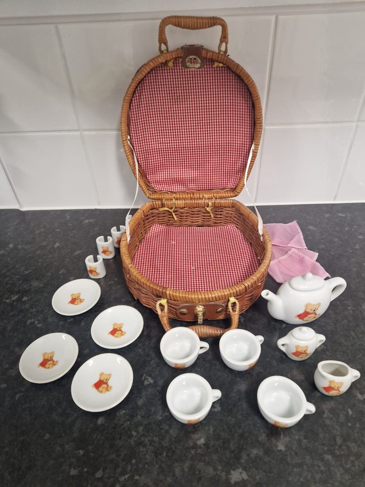 Vintage Mini Teddy Bears Picnic Set