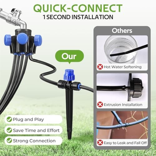 5-Ways Connector, Irrigation System Accessory, Compatible with 1/4''