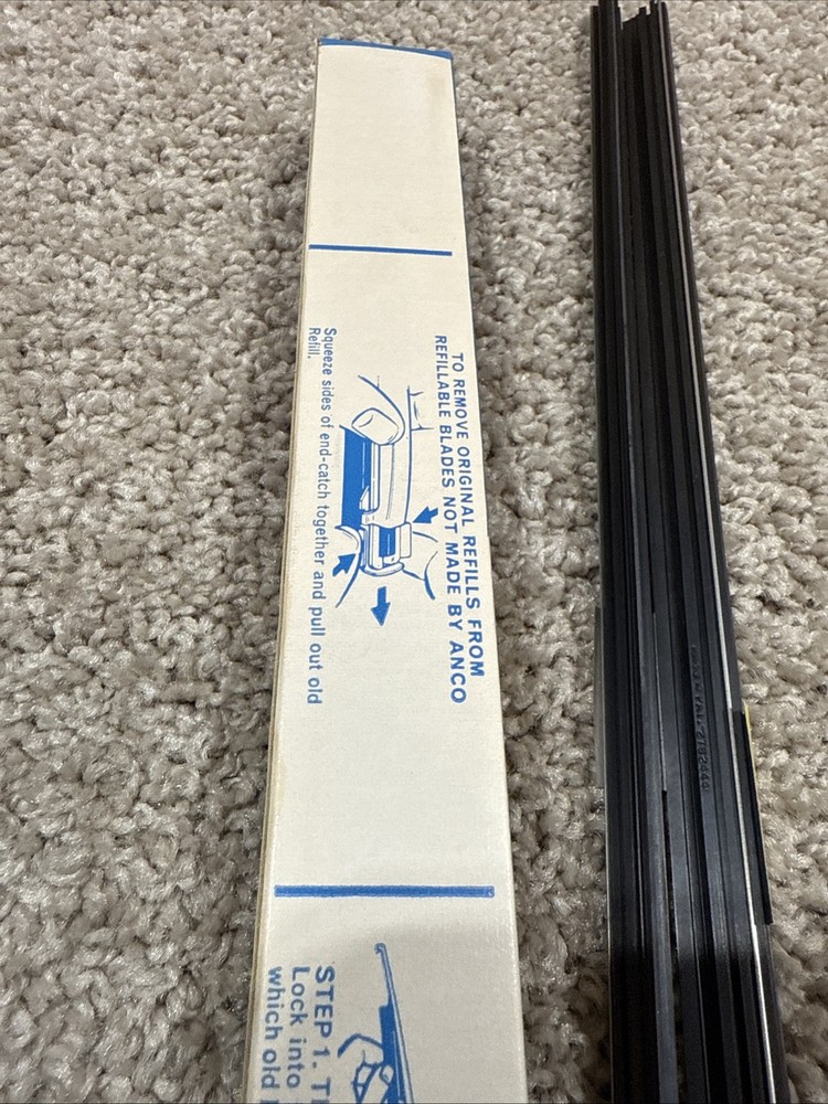 NOS ANCO 19” Replaceable refills Wiper Blades Rainmaster #6019 Pair