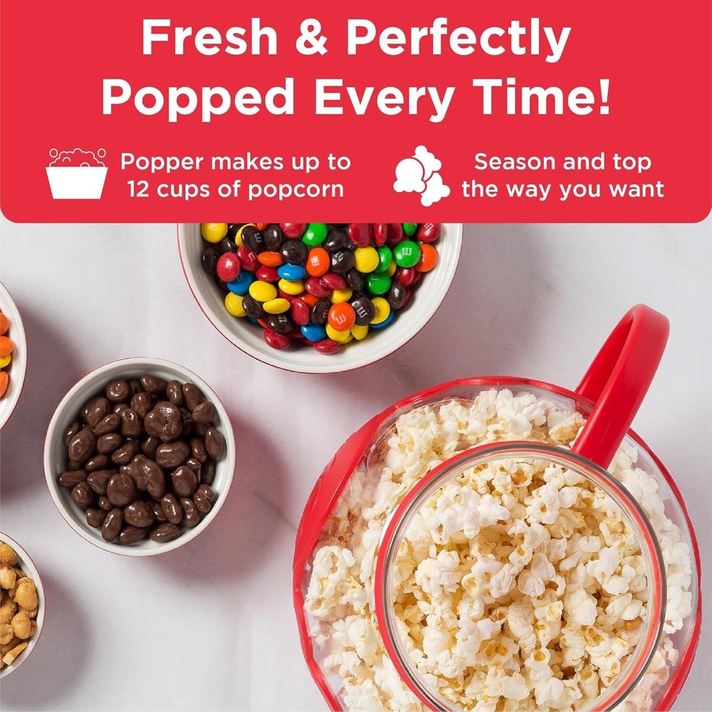 Ecolution 3-Quart Micro-Pop Glass Popcorn Maker - BPA-Free & Dishwasher Safe
