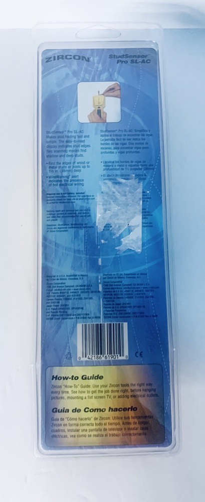 ZIRCON StudSensor Pro SL-AC Deep Scanning Stud Finder With Wire Warning NEW