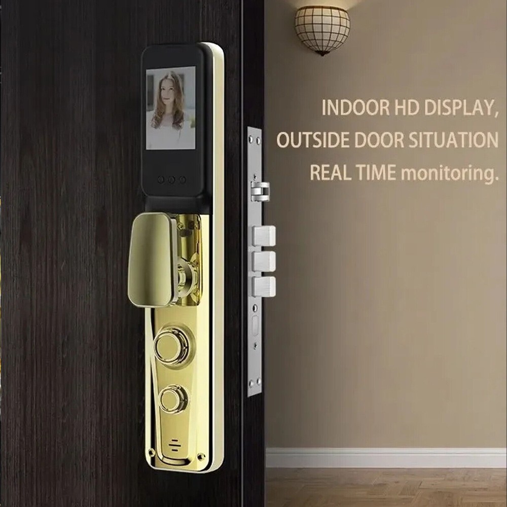 Digital Door Lock 3D Face Recognition Camera FIngerprint Keyless Safety Tool